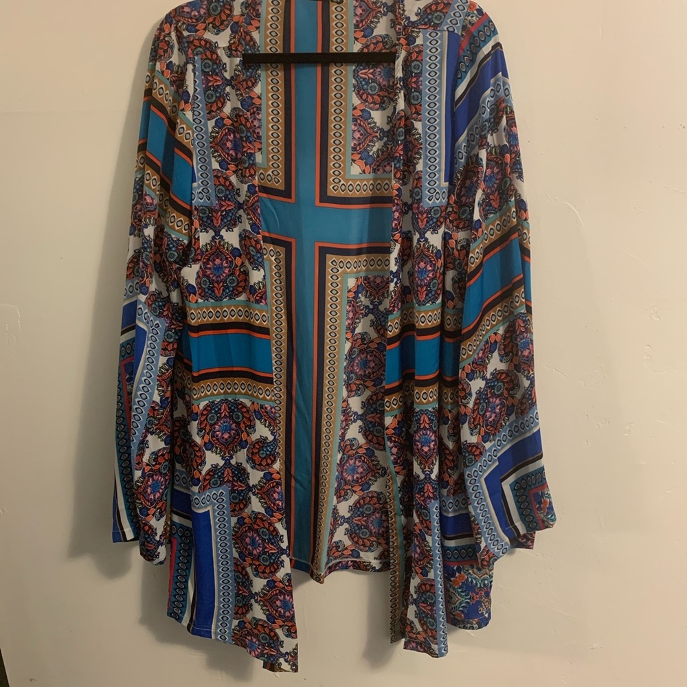Mosaic print duster